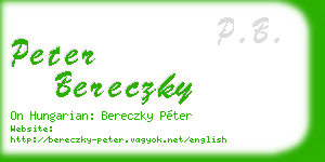peter bereczky business card